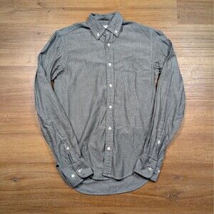 Gustin Button Down Shirt Mens XS Gray Long Sleeve Pocket Slim Fit Made in USA